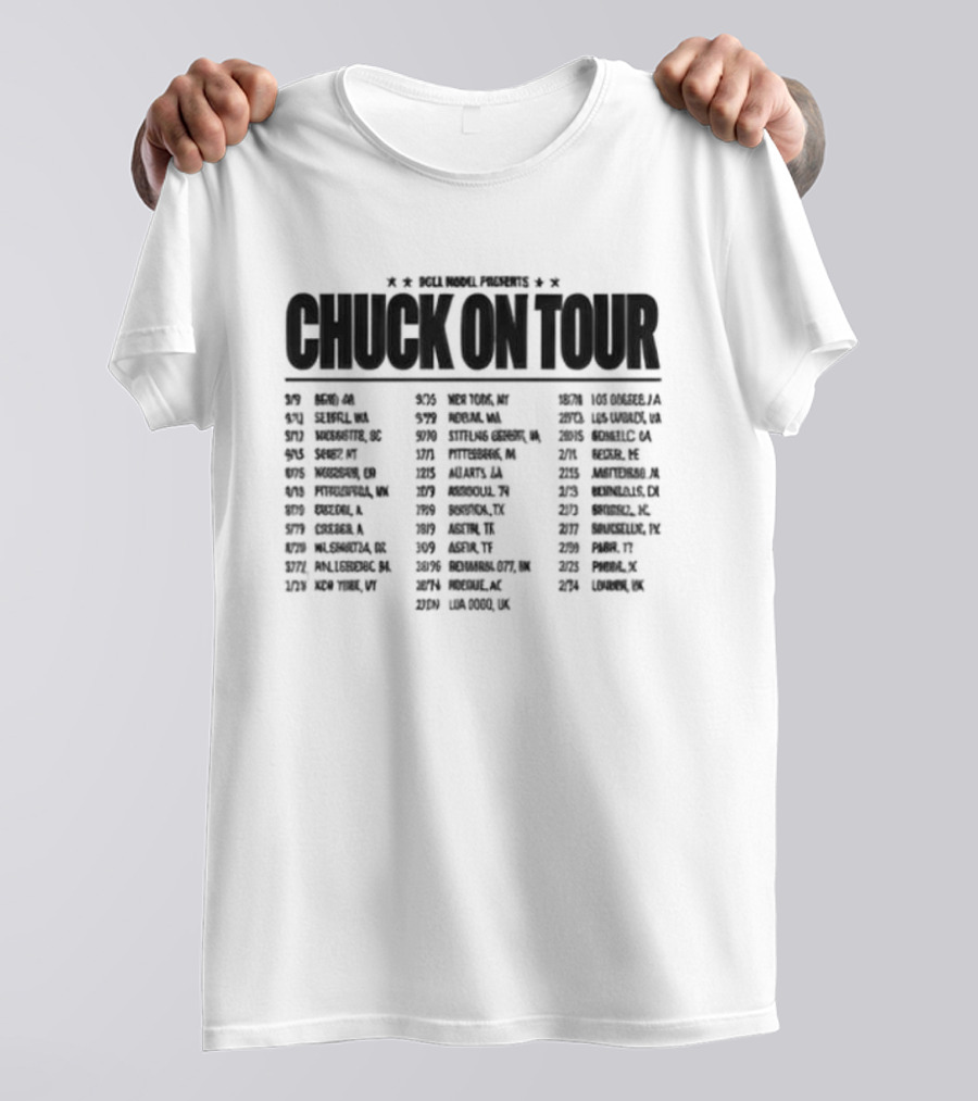 Role Model Presents Chuck On Tour 2026 Timely Party Dates And Cities List T-Shirt