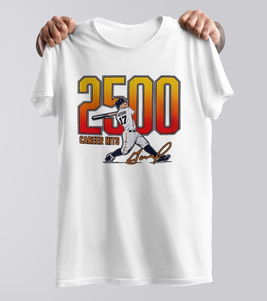 Shohei Ohtani 2500 Career Hits 17 Baseball Player Signature T-Shirt