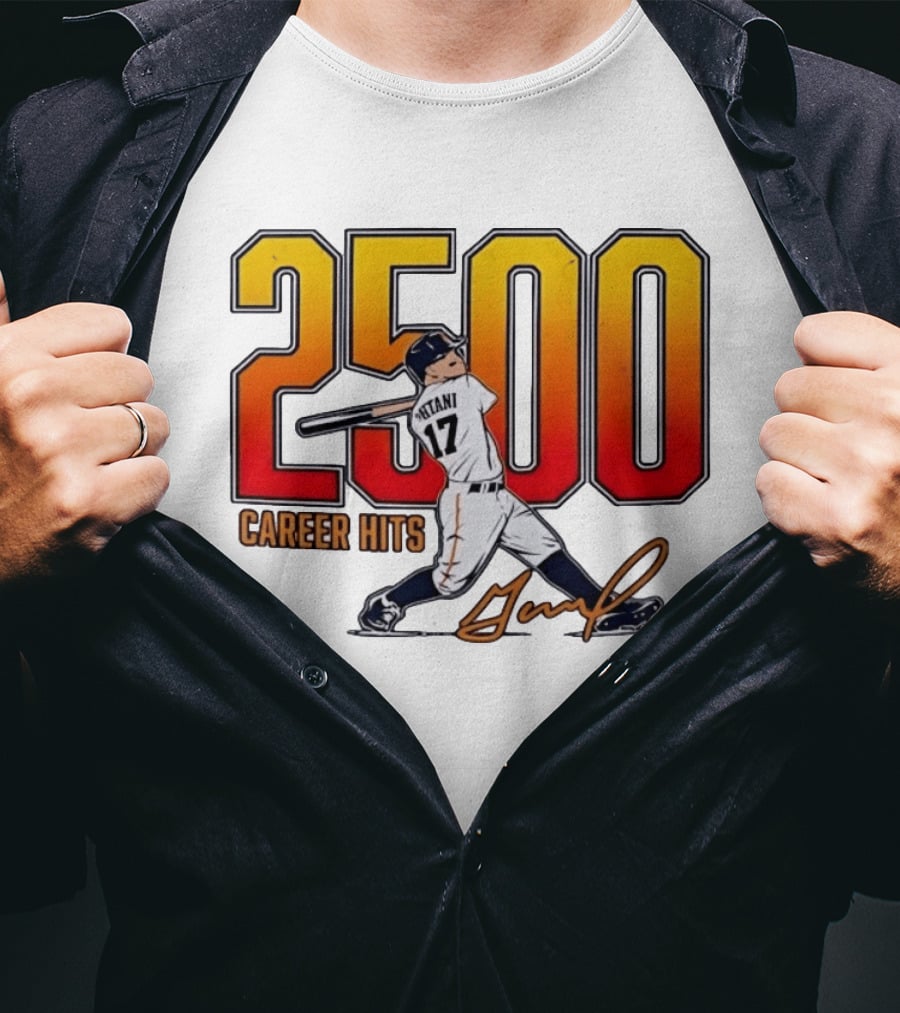 Shohei Ohtani 2500 Career Hits 17 Baseball Player Signature T-Shirt
