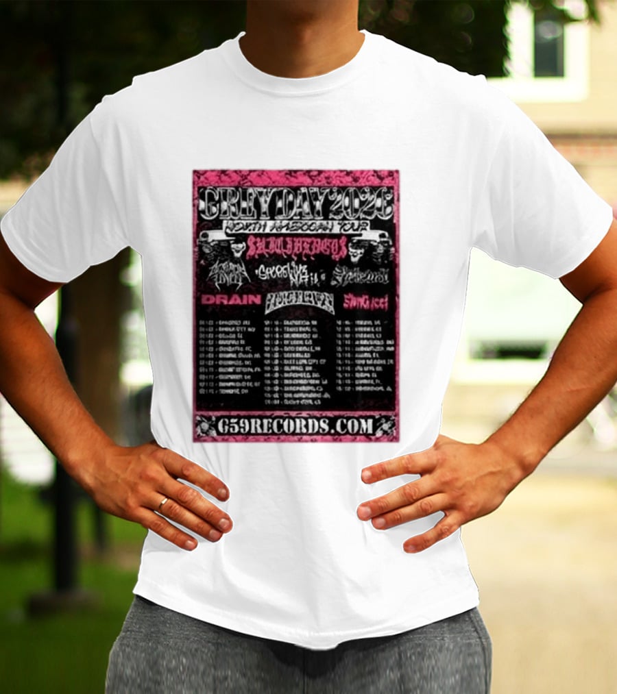 Greyday 2026 North American Tour Lineup Photo G59Records Suicideboys Drain Lineup Dates T-Shirt