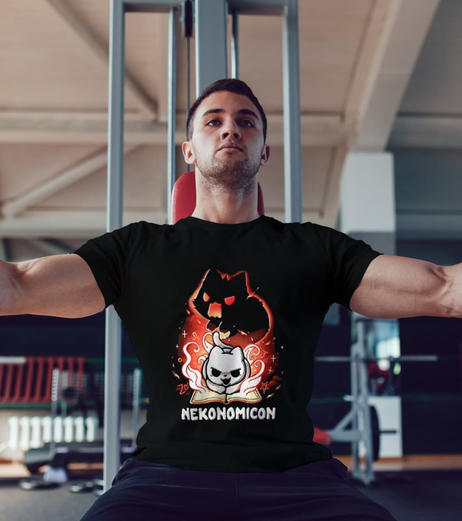 Nekonomicon Cat Summoning Dark Spirit Horror Occult Magic Spell Book T-Shirt