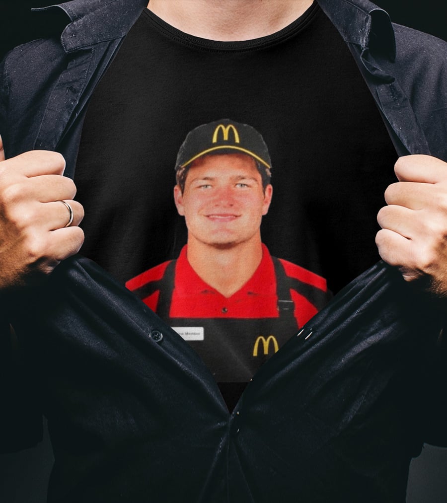 Drake Maye McDonald's Crew Member Uniform New England Patriots T-Shirt