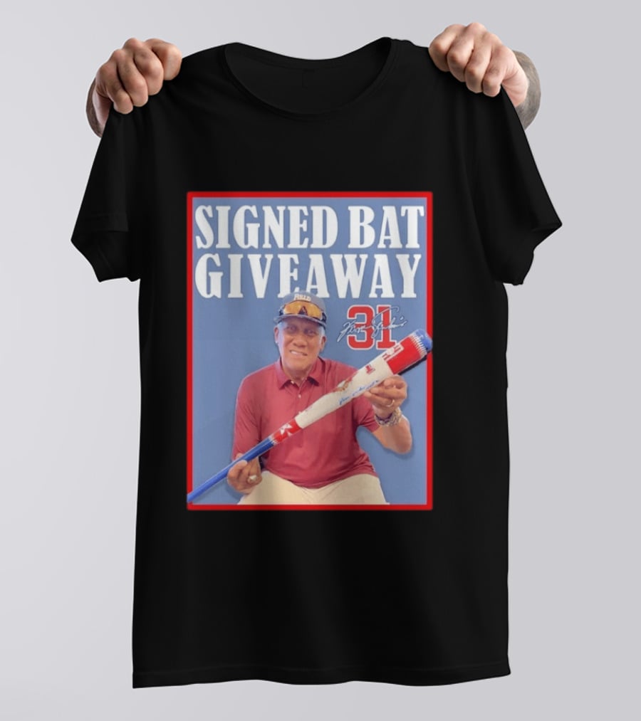 Ferguson Jenkins Signed Bat Giveaway 31 Autograph Event T-Shirt