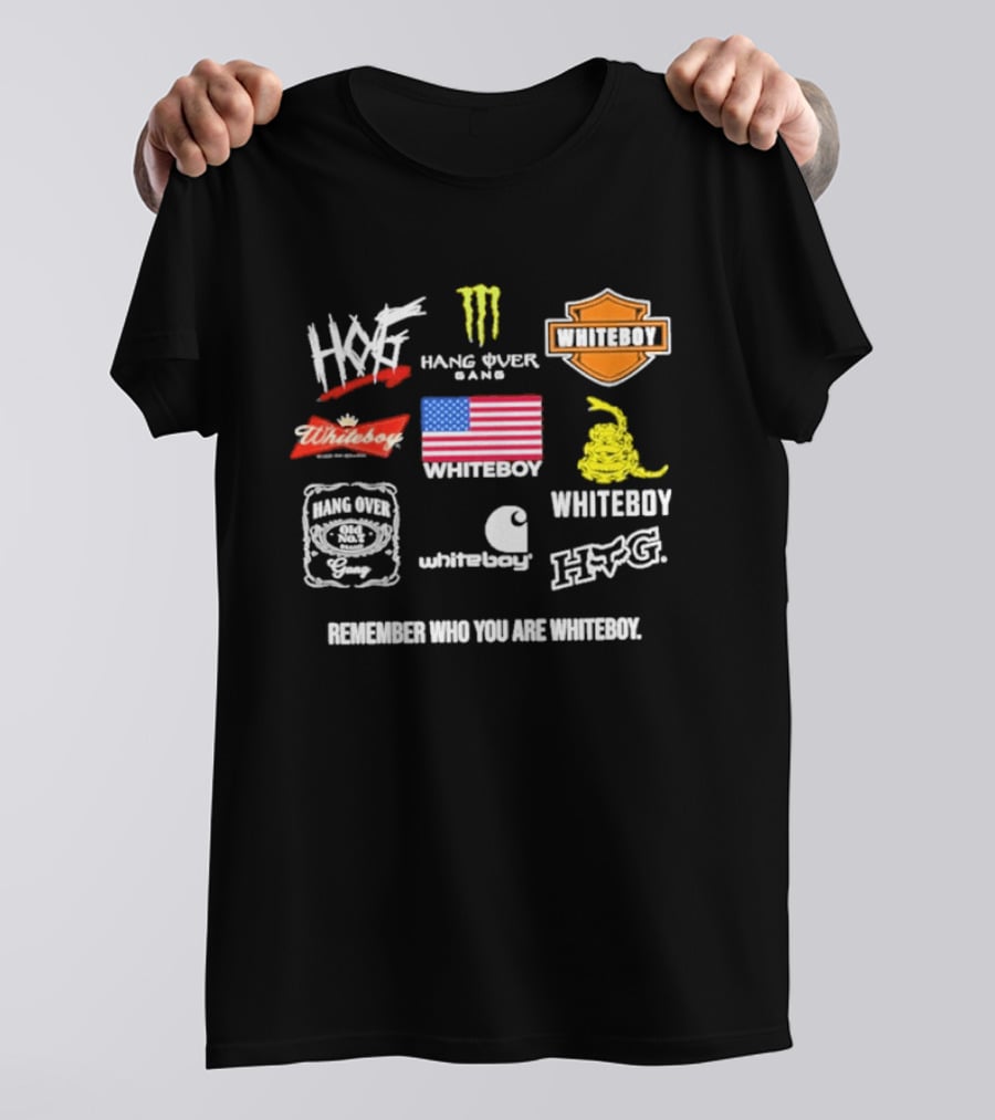 HXF Hangover Gang Whiteboy Remember Who You Are Whiteboy Whitesox USA Flag Gadsden T-Shirt