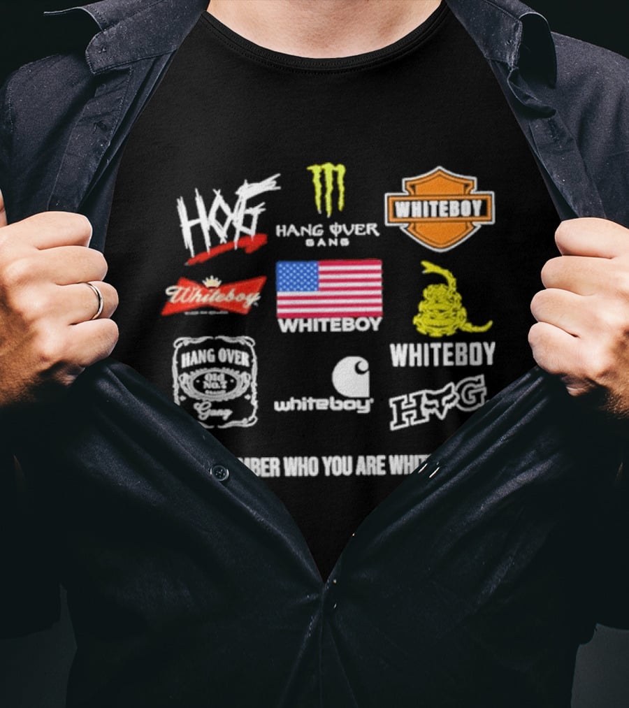 HXF Hangover Gang Whiteboy Remember Who You Are Whiteboy Whitesox USA Flag Gadsden T-Shirt