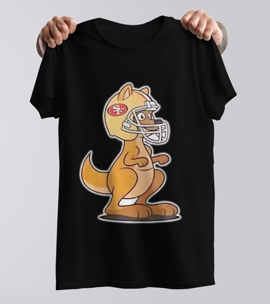 San Francisco 49ers Kangaroo Football Helmet Sports Team Fans T-Shirt