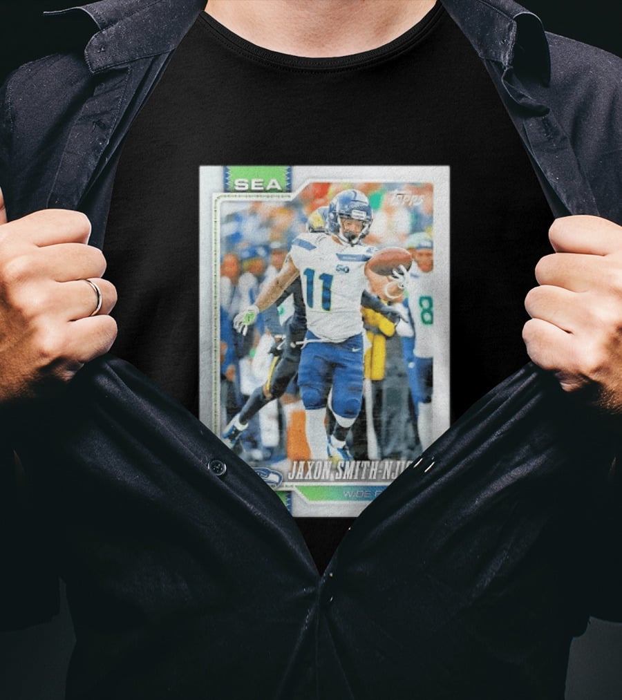 SEA Seahawks Jaxon Smith Njigba Topps Wide Receiver Trading Card T-Shirt