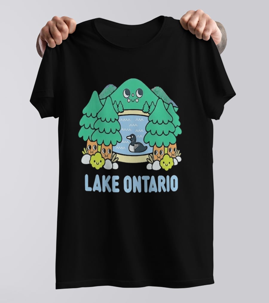 Lake Ontario Cute Forest Creature And Goose Scene T-Shirt