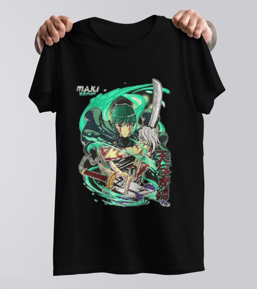 Maki Zenin Jujutsu Kaisen Tenyo Jubaku Heaven's Restriction Anime Sword T-Shirt