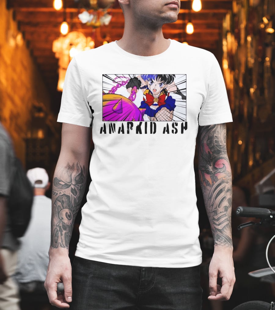 Anarkid Ash Sailor Moon Anime Punk Fighter In Action T-Shirt