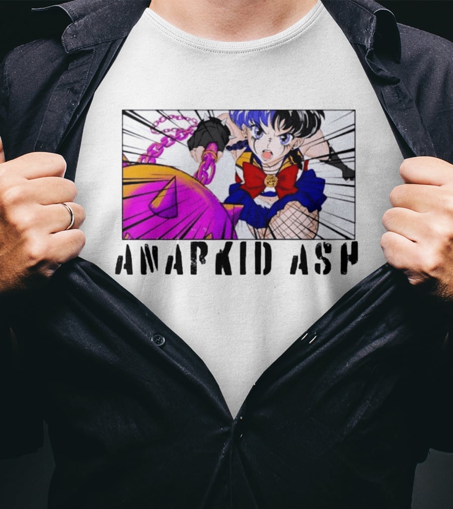 Anarkid Ash Sailor Moon Anime Punk Fighter In Action T-Shirt