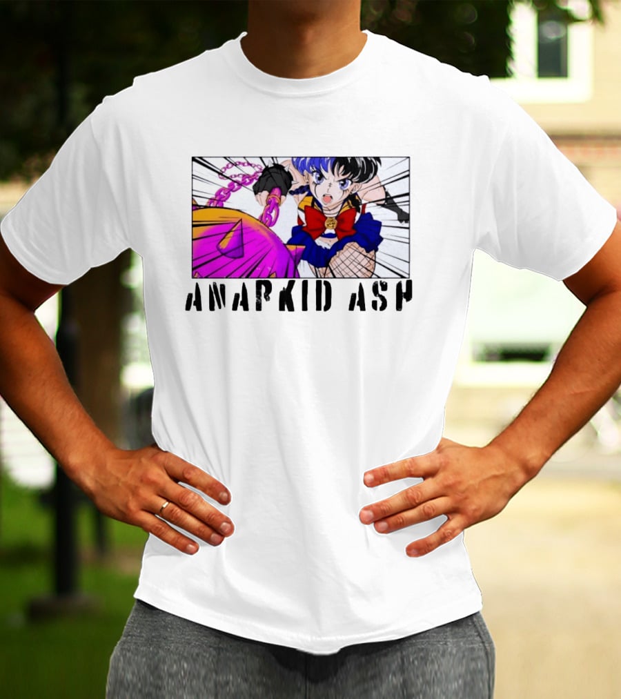 Anarkid Ash Sailor Moon Anime Punk Fighter In Action T-Shirt