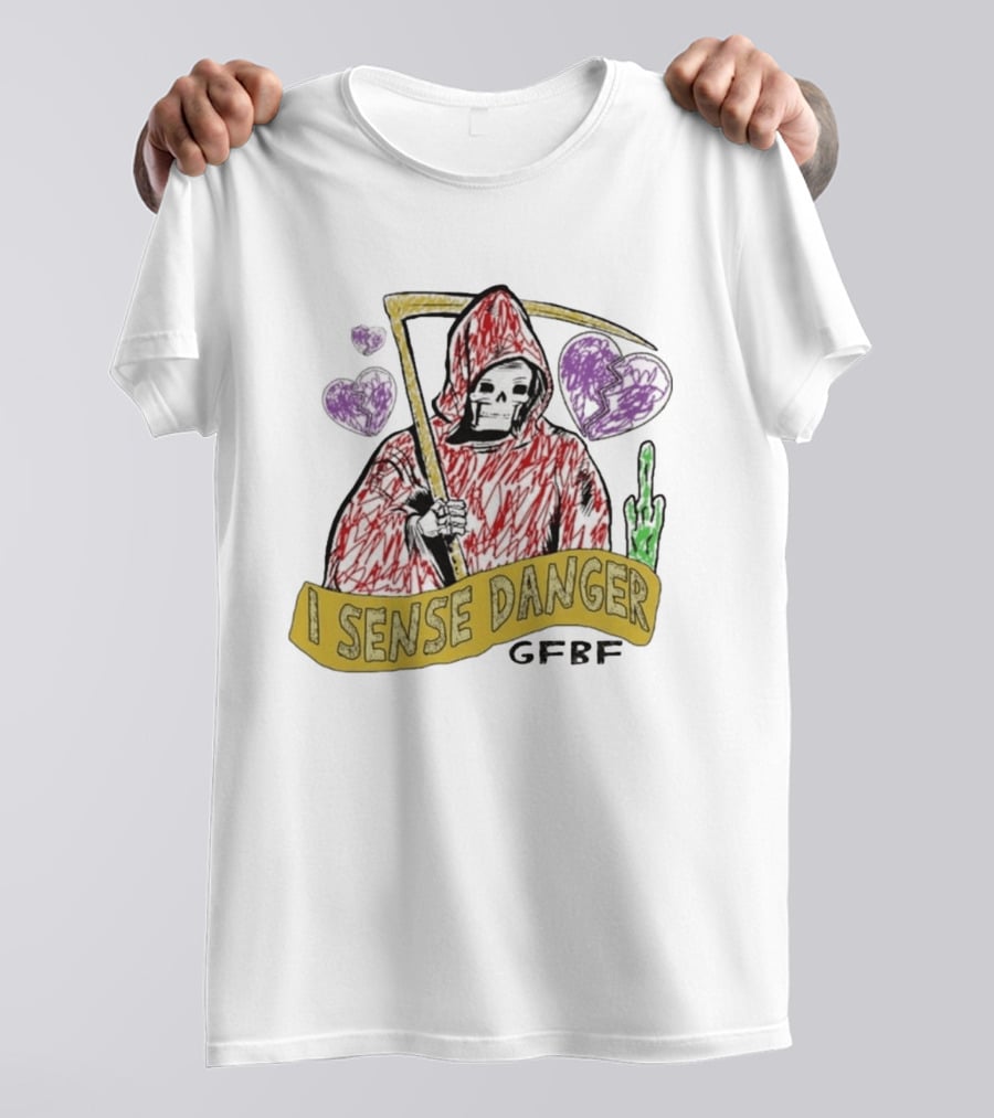 I Sense Danger Gfbf Grim Reaper Hearts T-Shirt