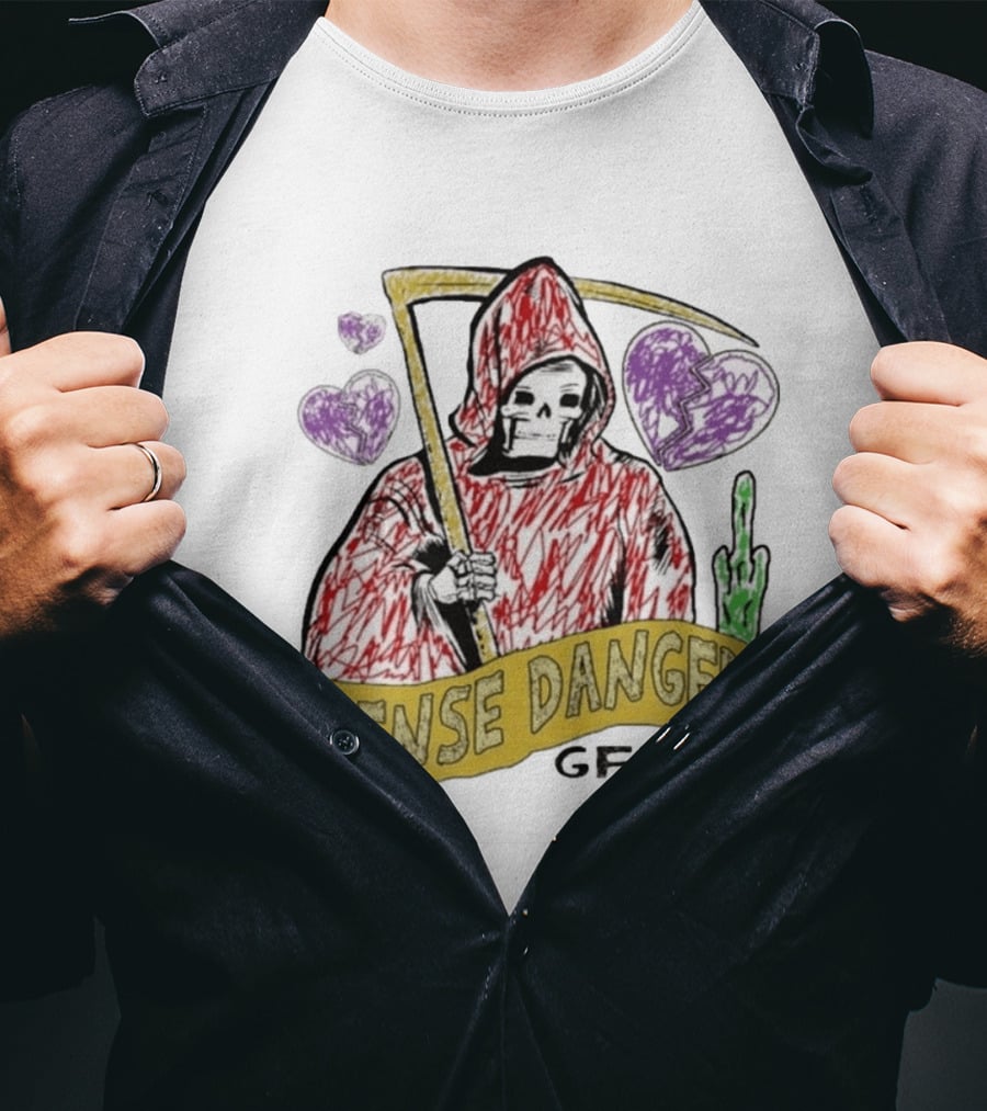I Sense Danger Gfbf Grim Reaper Hearts T-Shirt