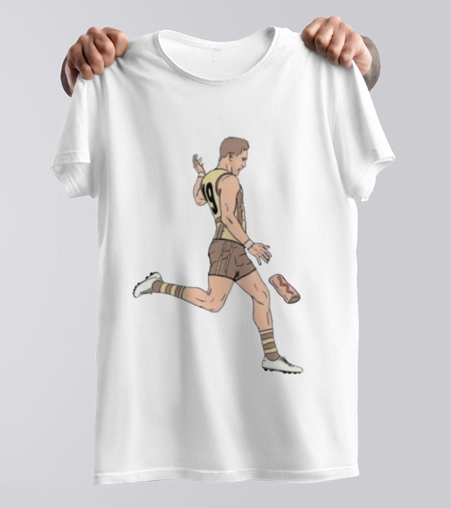Jack Gunston Number 19 Kicking Hawthorn Hot Dog T-Shirt