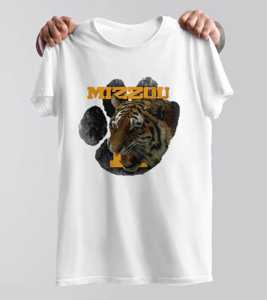 Mizzou Tigers Paw NCAA College Sports Tiger Head T-Shirt
