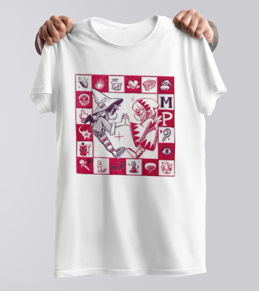 MP Witch And Angel Character Duo Board Game Square T-Shirt