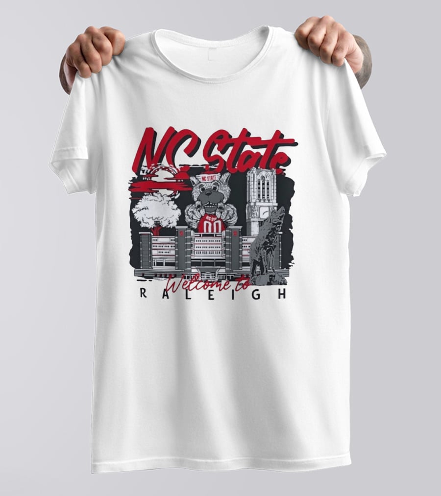 NC State Wolfpack Welcome To Raleigh Rooftop Skyline Sports Fan Gear T-Shirt