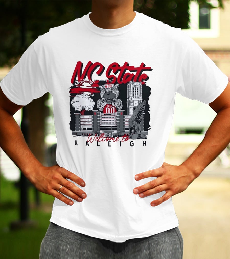 NC State Wolfpack Welcome To Raleigh Rooftop Skyline Sports Fan Gear T-Shirt