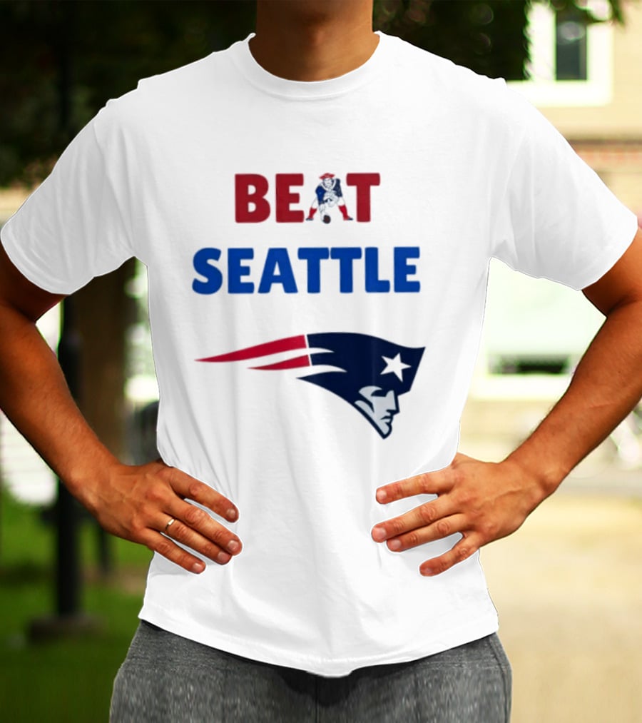 Beat Seattle New England Patriots Football Fan Gear T-Shirt