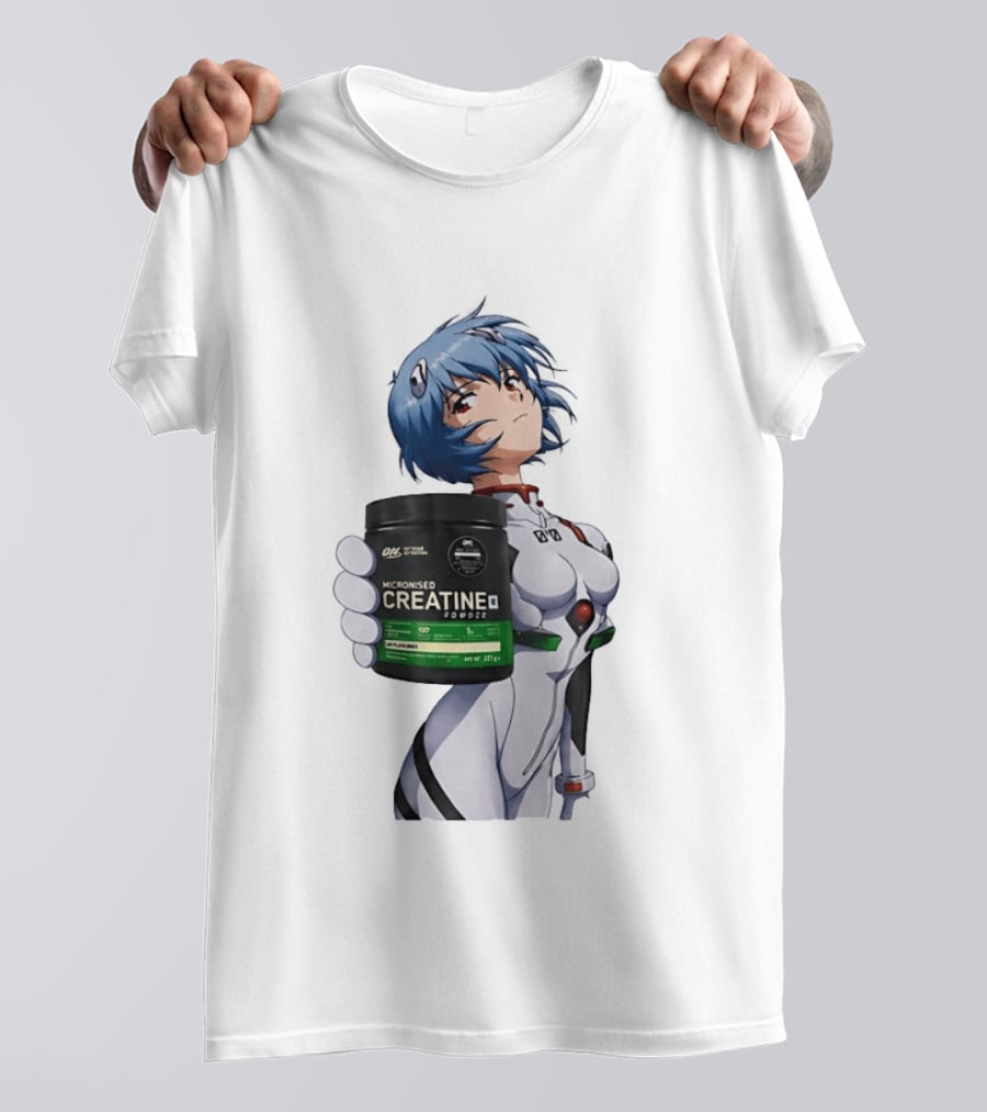 Rei Ayanami With Optimum Nutrition Creatine Supplement T-Shirt