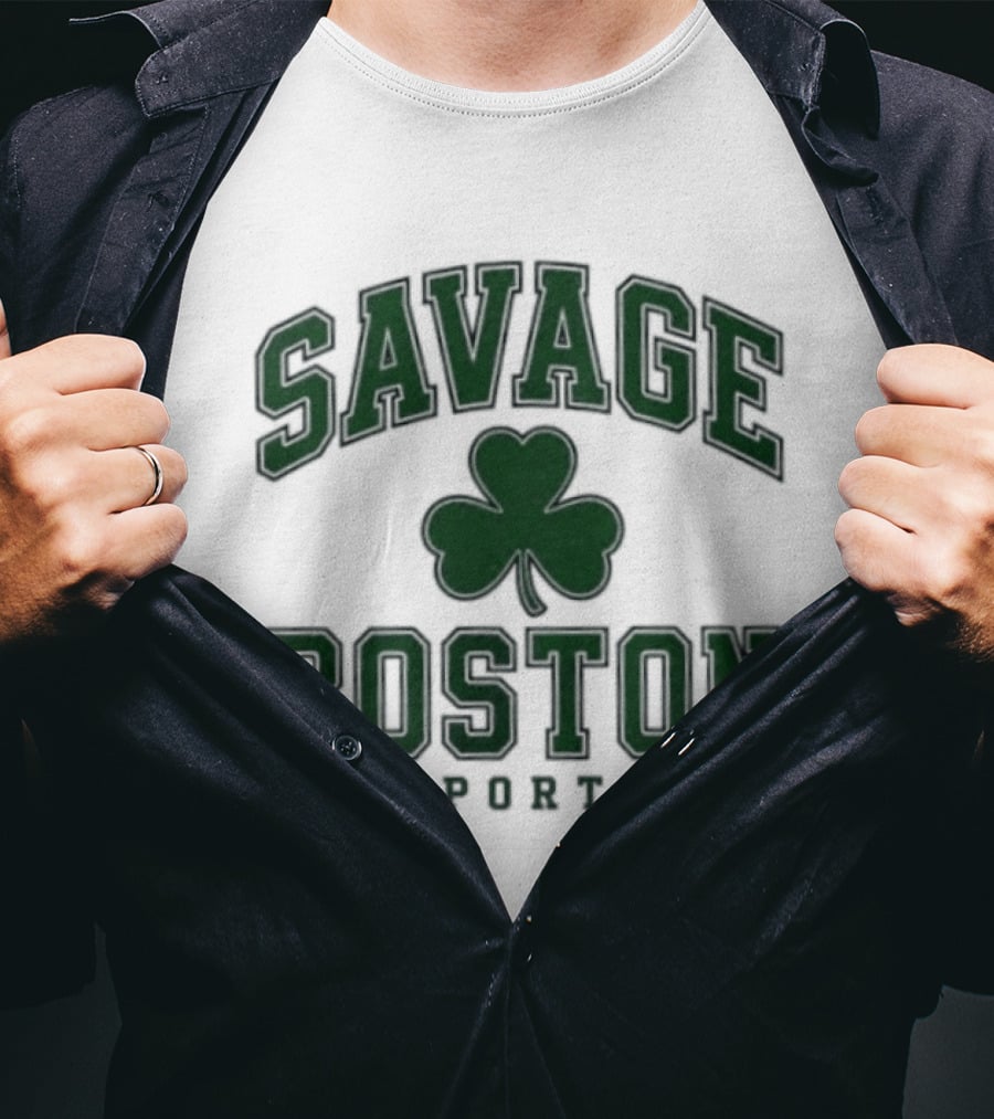 Savage Boston Sports Shamrock Bold Green T-Shirt