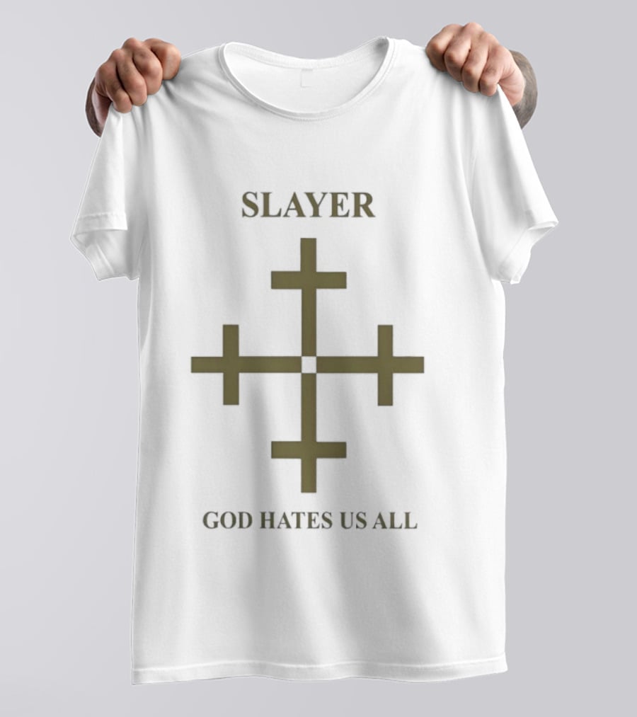 Slayer God Hates Us All Cross Symbol Thrash Metal T-Shirt