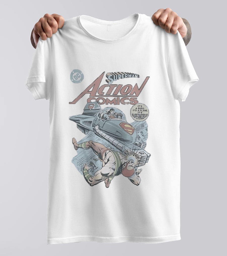 Superman's Action Comics No 461 It's A Bird It's A Plane It's The Supermobile DC T-Shirt