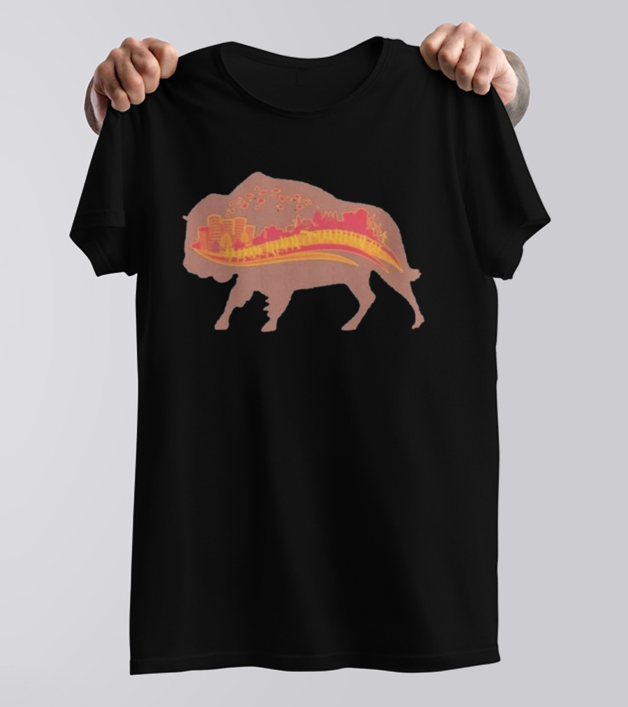 131st Annual YMCA Turkey Trot Thanksgiving Buffalo New York 2026 Runner Buffalo Silhouette Cityscape T-Shirt
