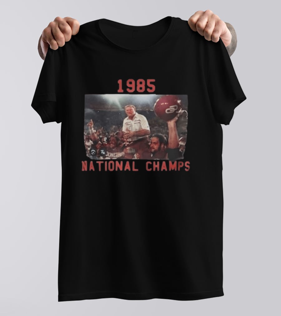 1985 National Champs Barry Switzer Tony Casillas Celebration T-Shirt