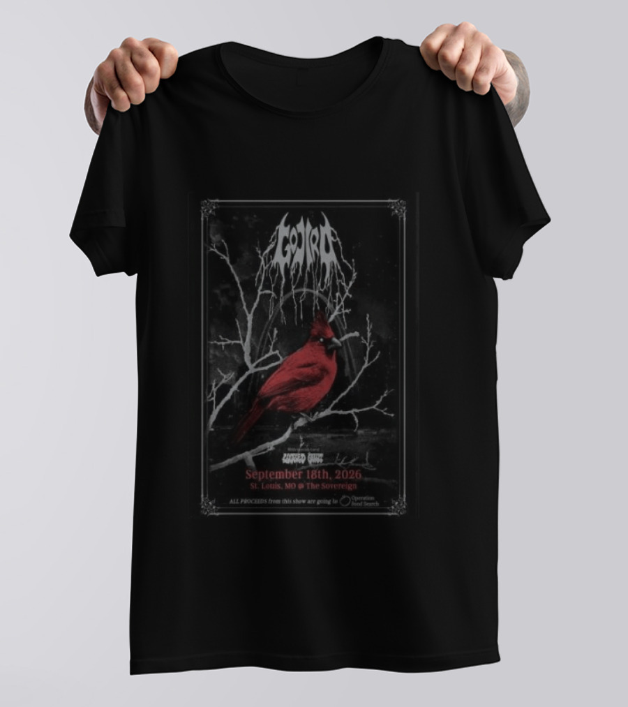 Gojira Live Concert St. Louis MO September 18 2026 Cardinal T-Shirt