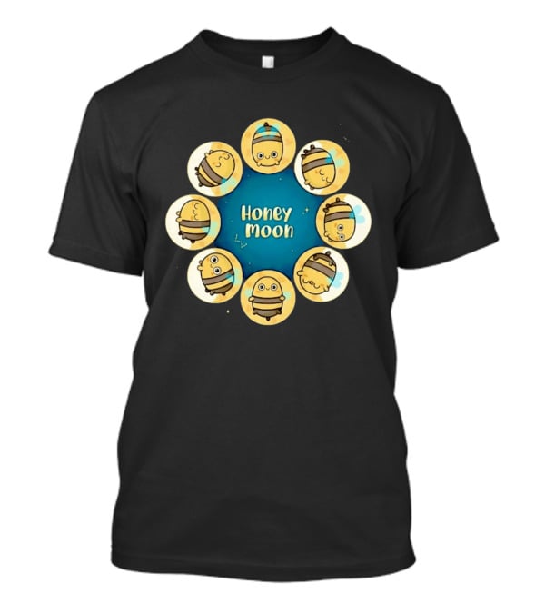 Honey Moon Bee Phases Astronomical Nature Cycle T-Shirt