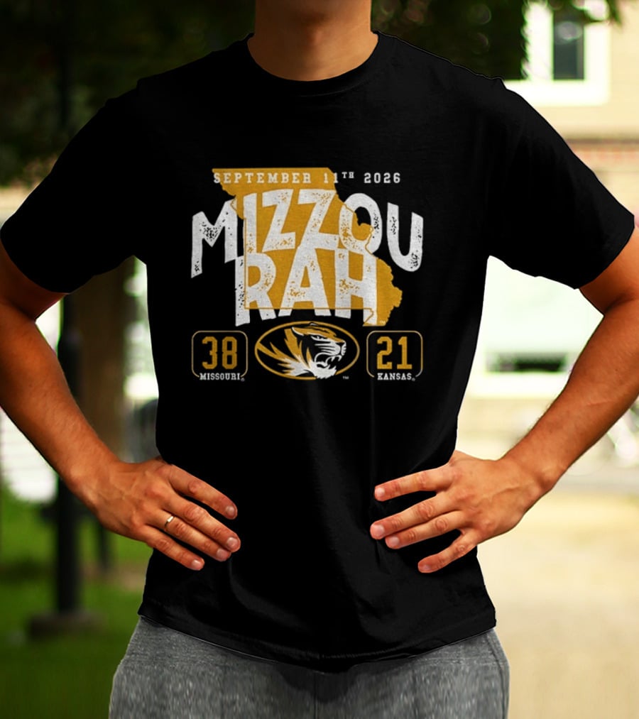 Missouri Tigers 38 Vs Kansas Jayhawks 21 Mizzou Rah September 11th 2026 T-Shirt
