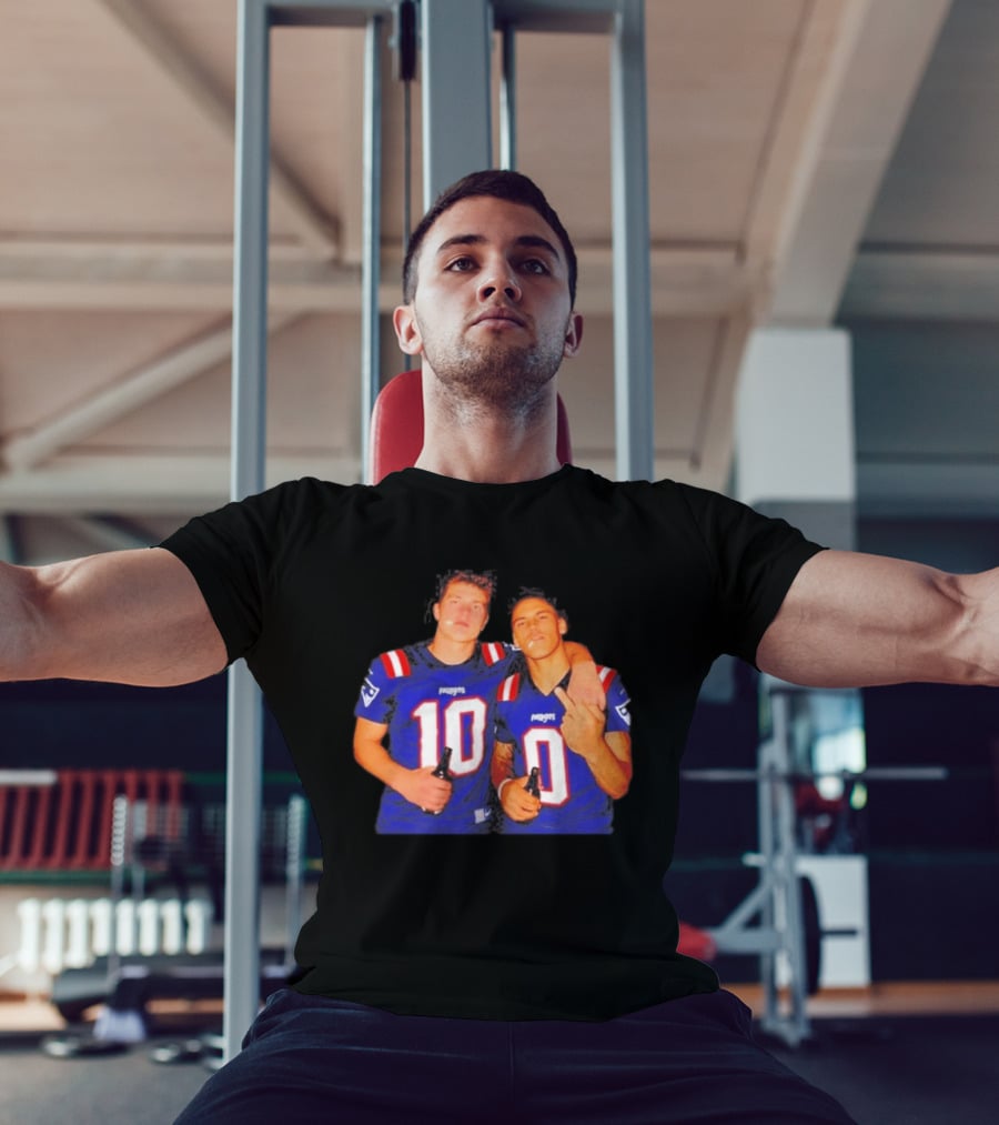 New England Patriots Drake Maye Christian Gonzalez Middle Finger Beer T-Shirt