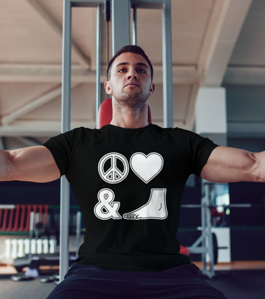Peace Love & Feet Heart Foot T-Shirt
