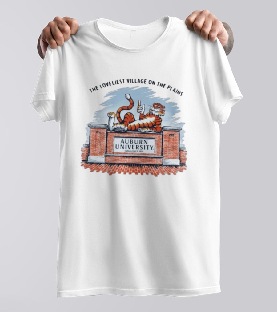 Auburn University Established 1856 The Loveliest Village On The Plains Tiger T-Shirt