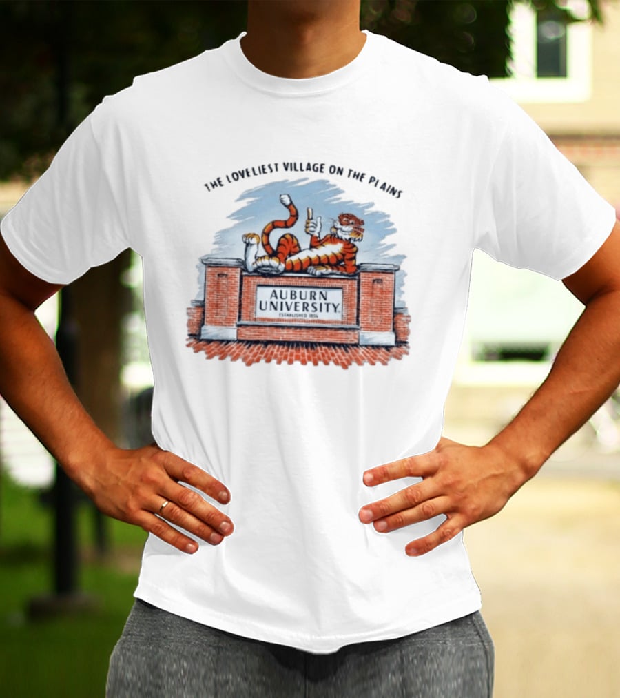 Auburn University Established 1856 The Loveliest Village On The Plains Tiger T-Shirt