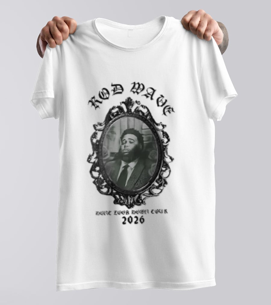 Rod Wave Dont Look Down Tour 2026 Green Tint Ornate Silver Frame T-Shirt