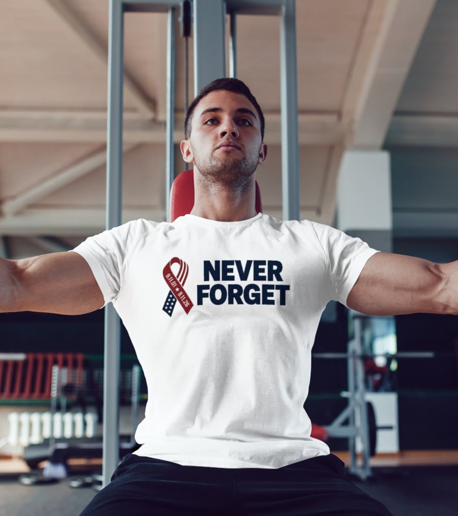 Jim Harbaugh Never Forget 911 Memorial Ribbon T-Shirt