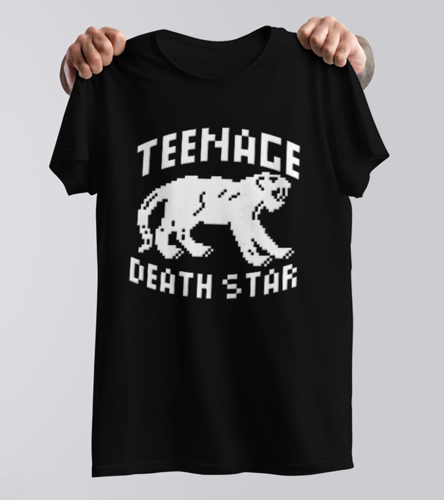 Teenage Death Star 8 Bit Pixelated White Panther T-Shirt