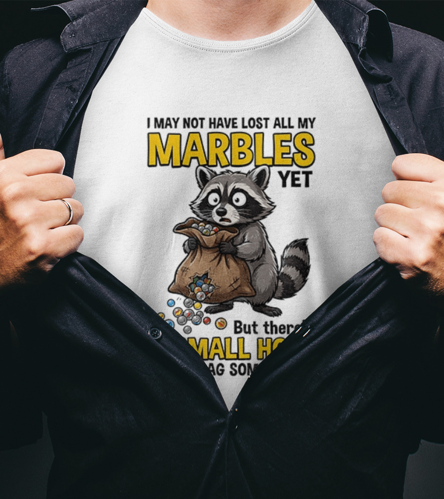 Raccoon I May Not Have Lost All My Marbles Yet But There's A Small Hole In The Bag Somewhere T-Shirt