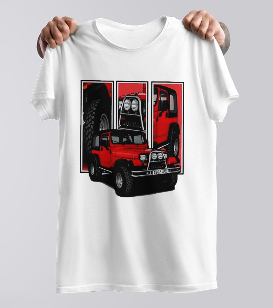 Red Jeep Wrangler 4x4 Off Road Adventure Vehicle Four Wheel Drive T-Shirt