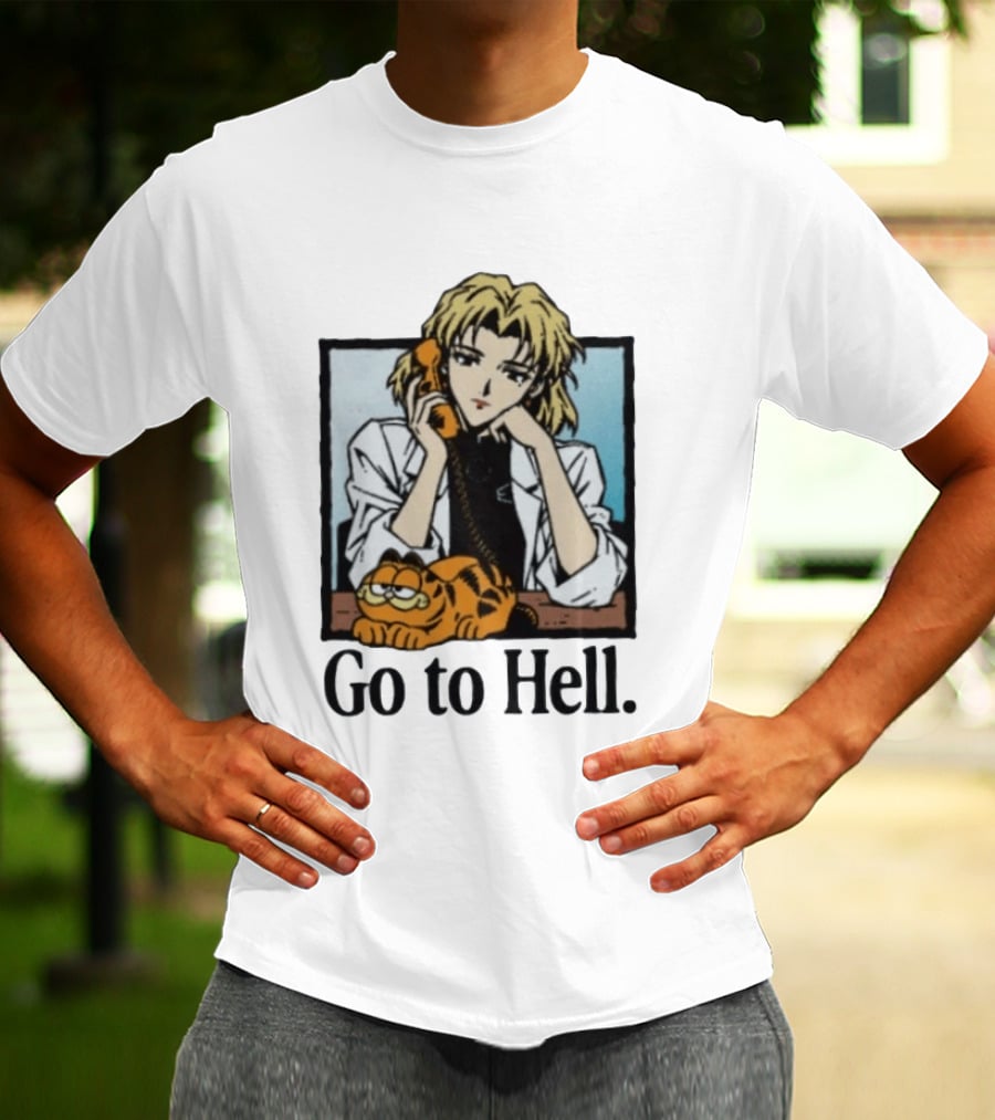 Ritsuko Evangelion Go To Hell Lasagna Cat Phone T-Shirt