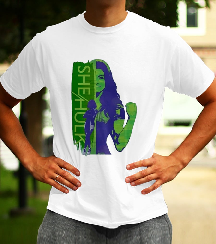 She Hulk Marvel Superhero Jennifer Walters Comic Style Heroic Pose T-Shirt