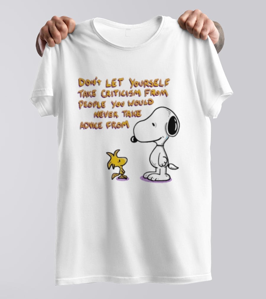 Snoopy Advice Criticism Peanuts Woodstock T-Shirt