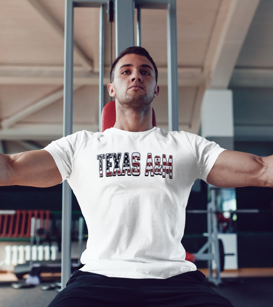 Texas A&M Football USA Flag Salute To Service T-Shirt