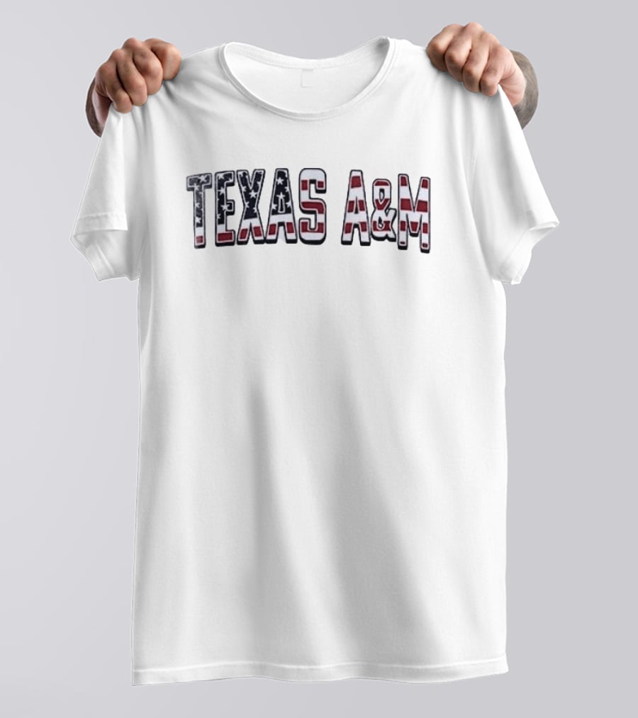 Texas A&M Football USA Flag Salute To Service T-Shirt