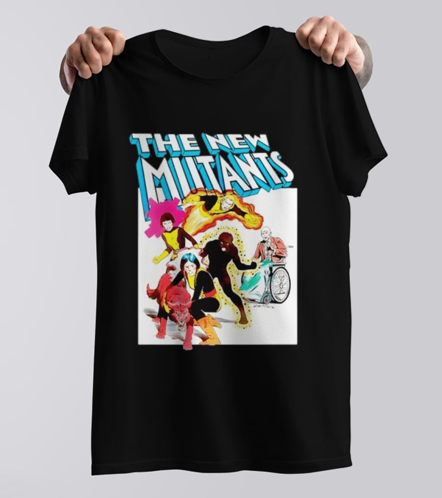 The New Mutants Marvel Comic Book Cover Featuring Iconic Characters T-Shirt