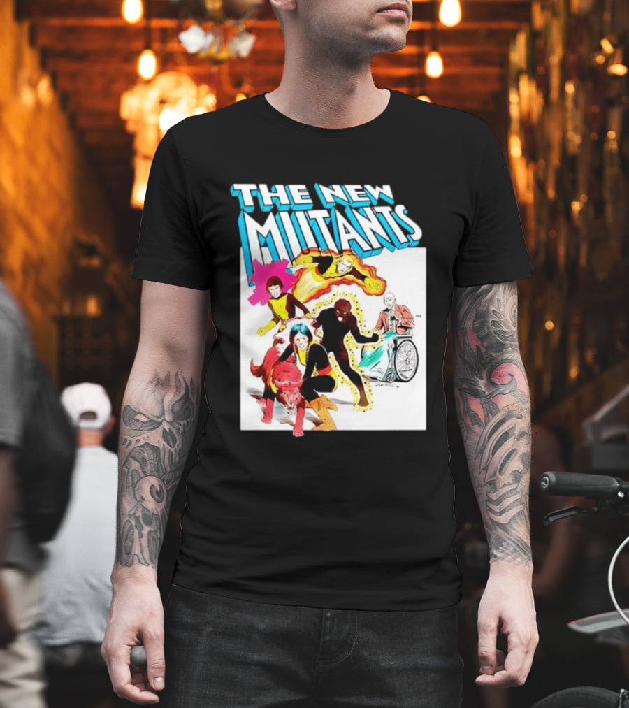 The New Mutants Marvel Comic Book Cover Featuring Iconic Characters T-Shirt