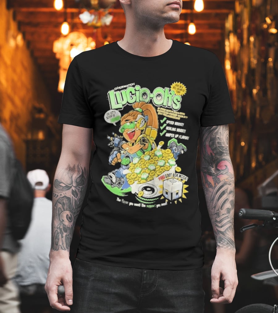 Lucio Oh's Cereal Sound Boost Sonic Waves Packed With Flavor T-Shirt